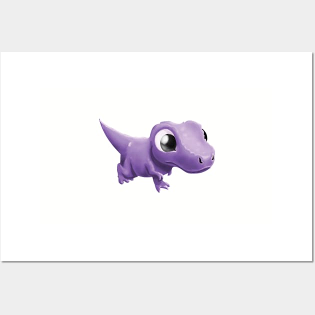 Little Purple T-Rex Wall Art by ThinkingSimple